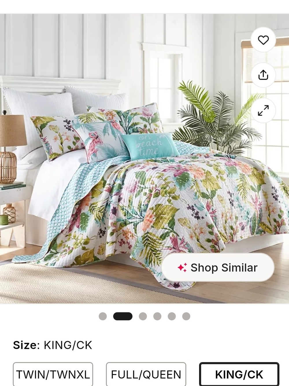 Levtex Floral Quilt Set Tropical.